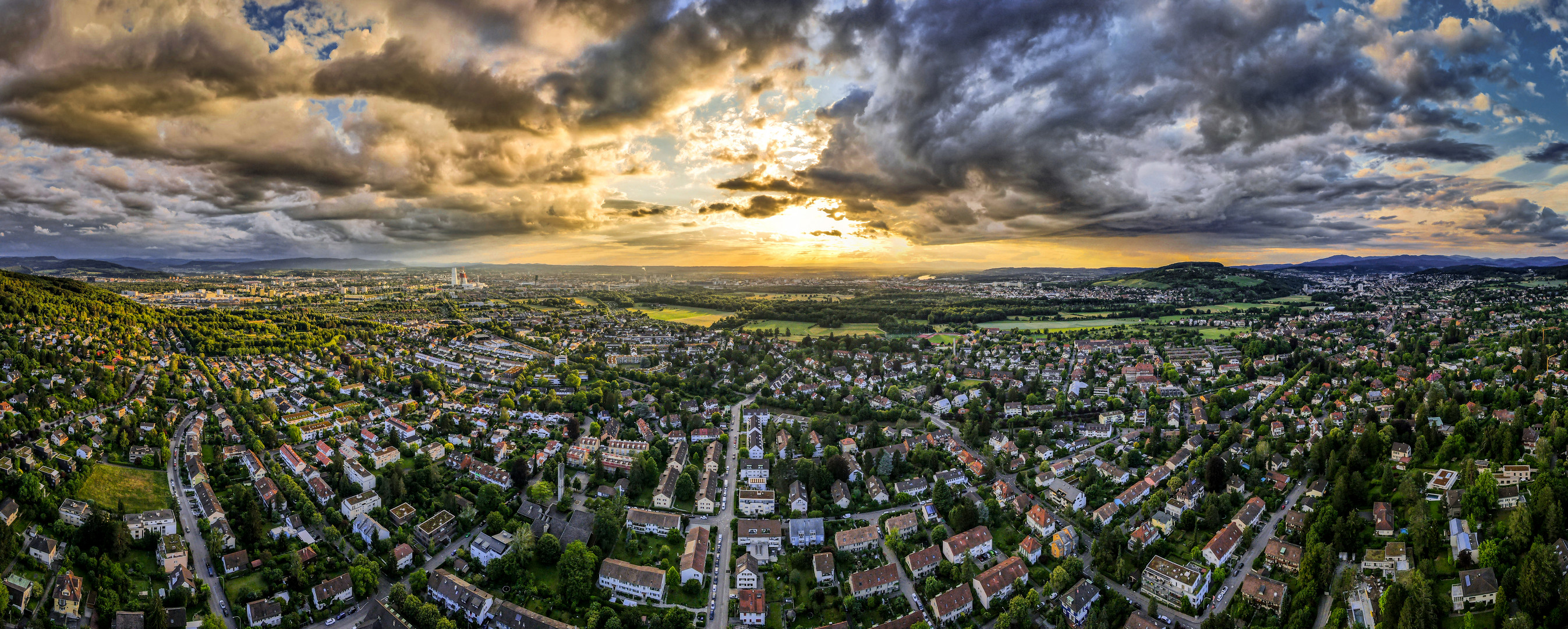 Sonnenuntergang Riehen und Basel