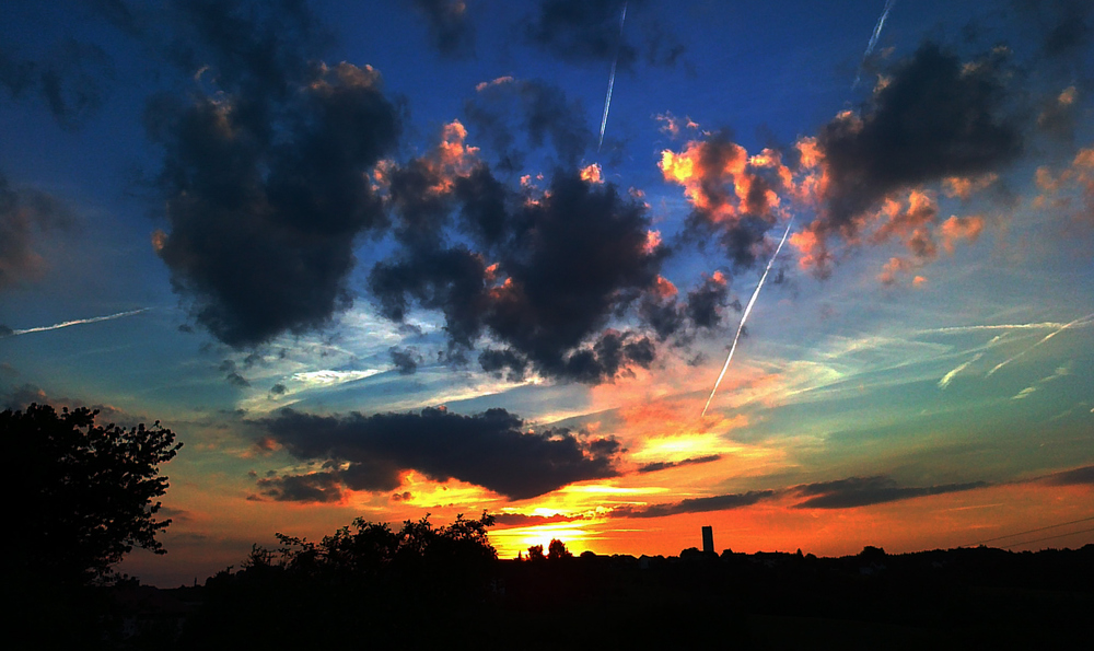 Sonnenuntergang Ries / Wasserturm