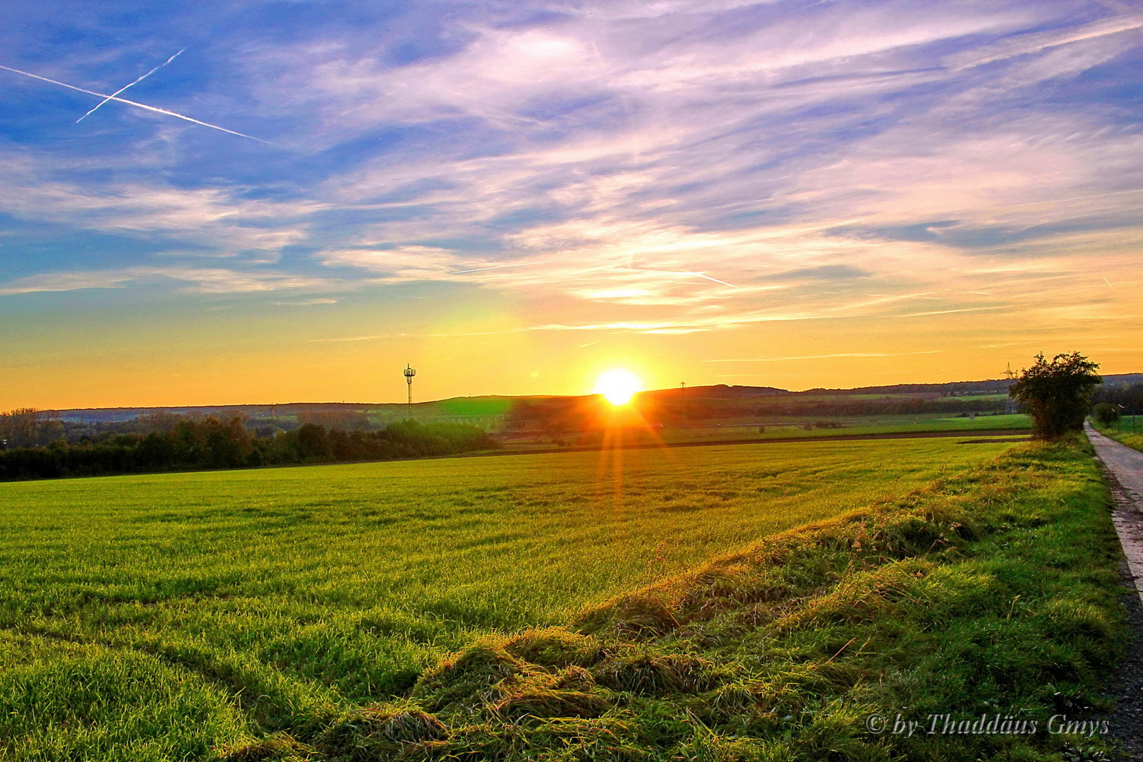 Sonnenuntergang Rosdorf papenberg ein Blick Richtung Olenhausen