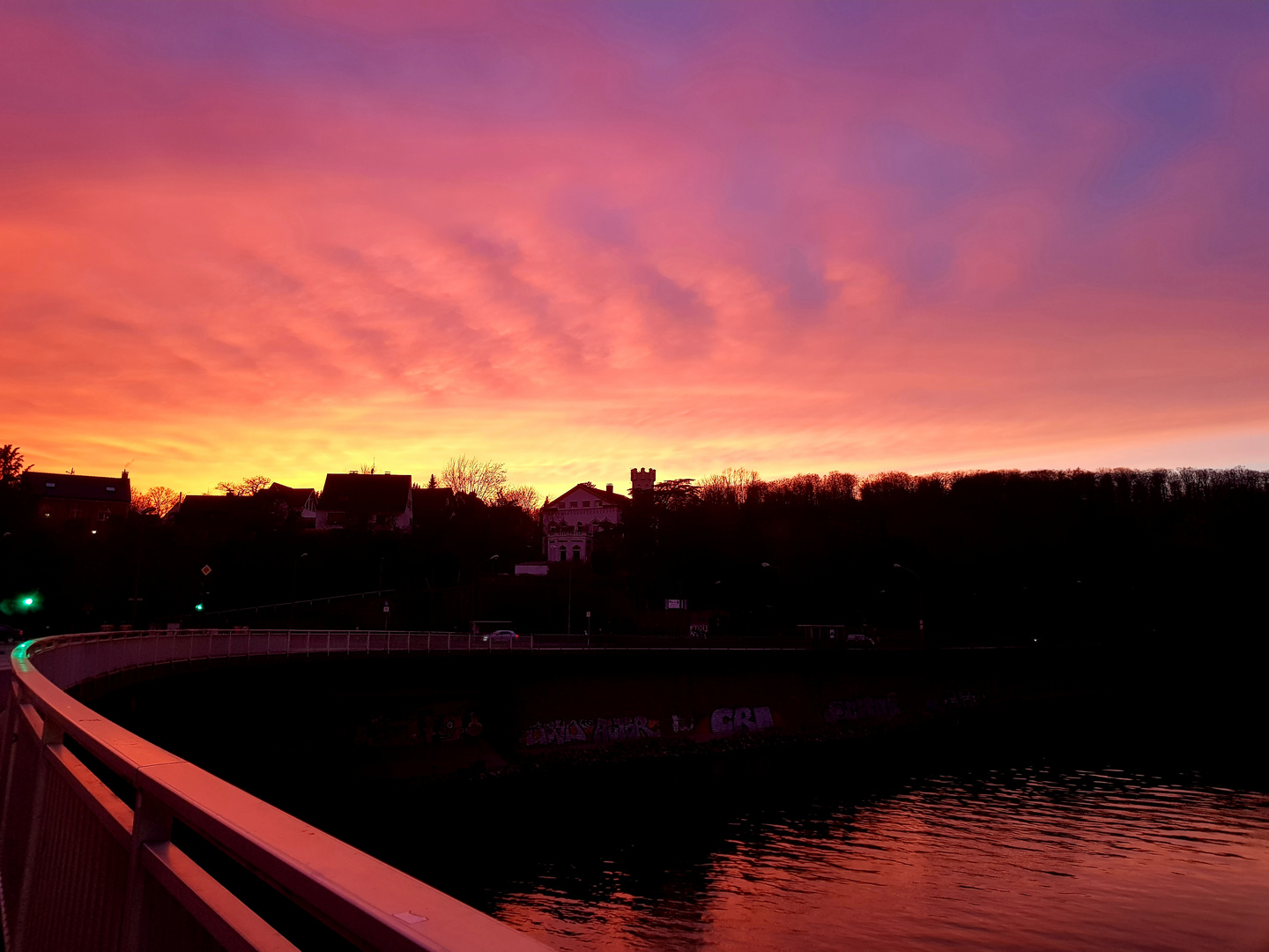 Sonnenuntergang Ruhrbrücke_Werden