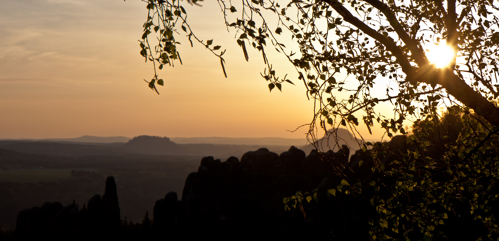 Sonnenuntergang Schrammsteine