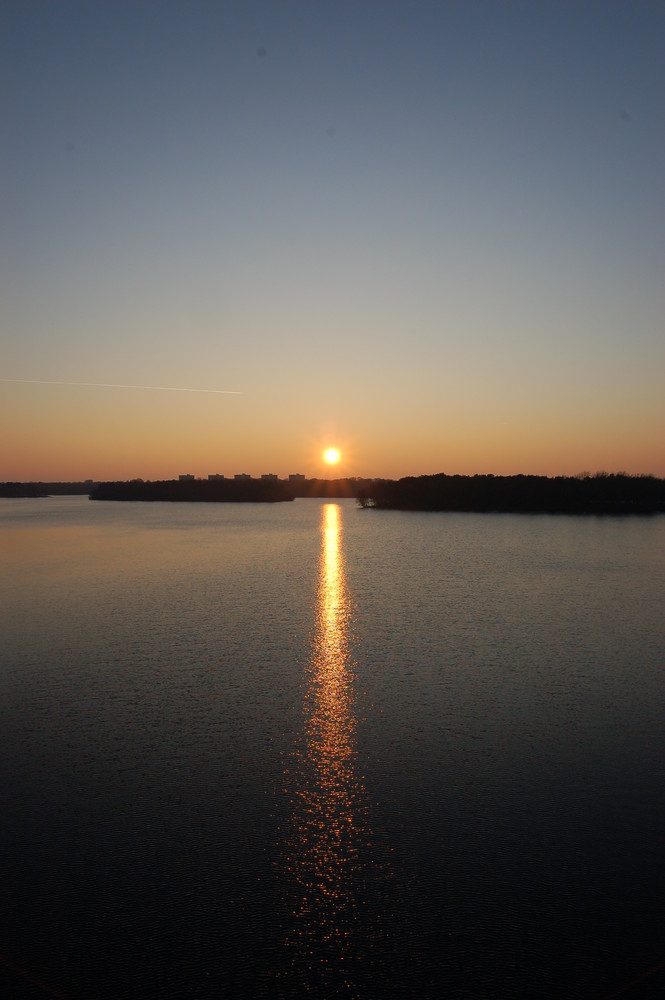 Sonnenuntergang Sechs-Seen-Platte