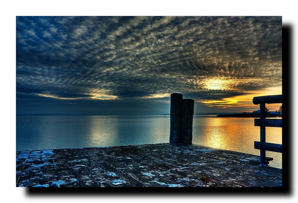 Sonnenuntergang Seebruck am Chiemsee Quwer