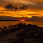 Sonnenuntergang Seebrücke am Hafen