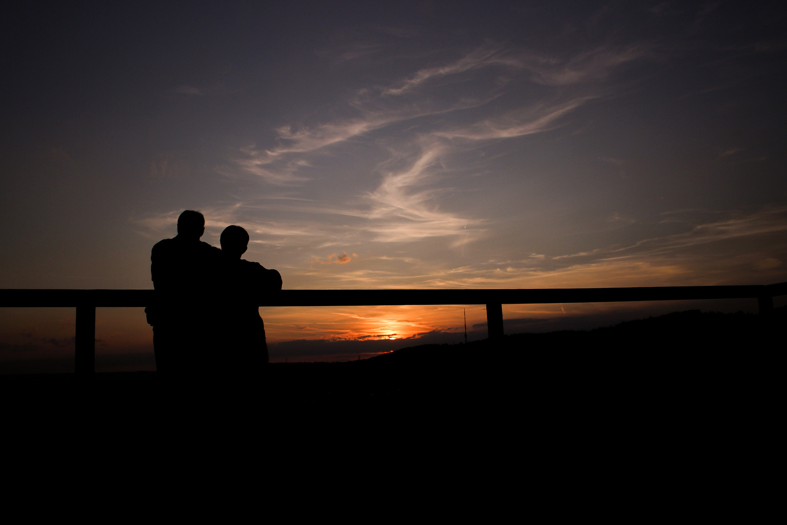 sonnenuntergang silhouette Begegnung