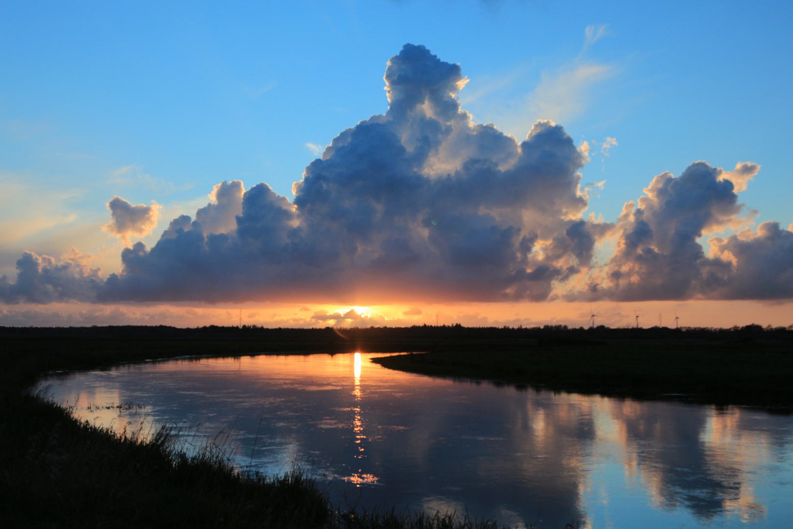 Sonnenuntergang Skjern Enge