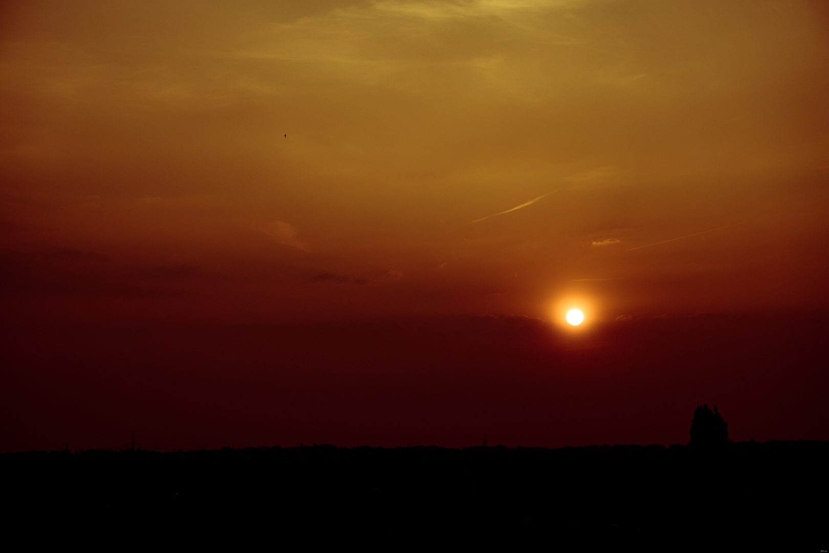 Sonnenuntergang stark hervorgehoben