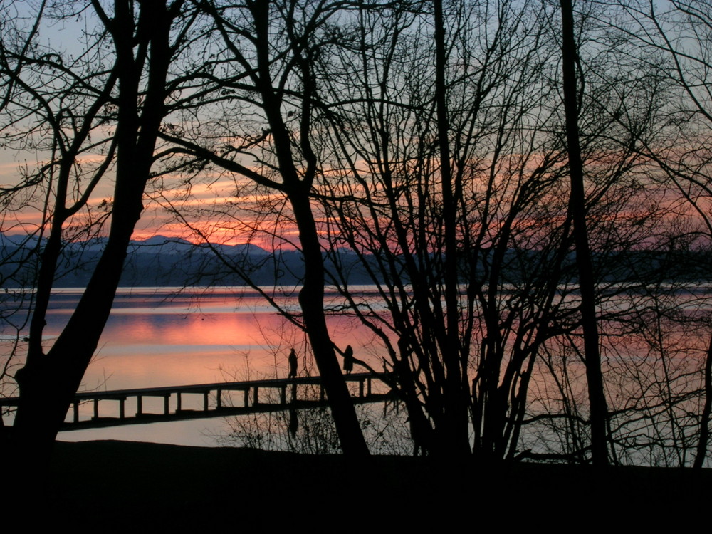 Sonnenuntergang Starnberger See. im Dezember 2007