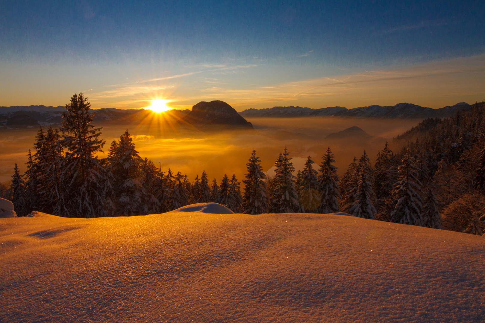 Sonnenuntergang Steiner Hochalm