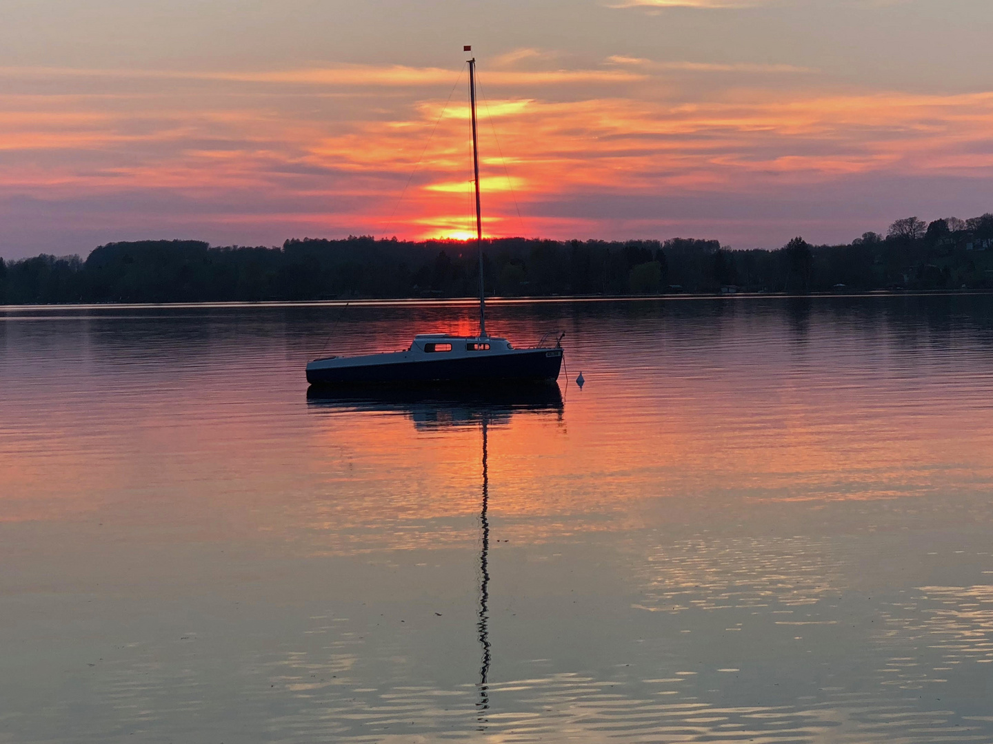 Sonnenuntergang-Stimmung am Wörthsee