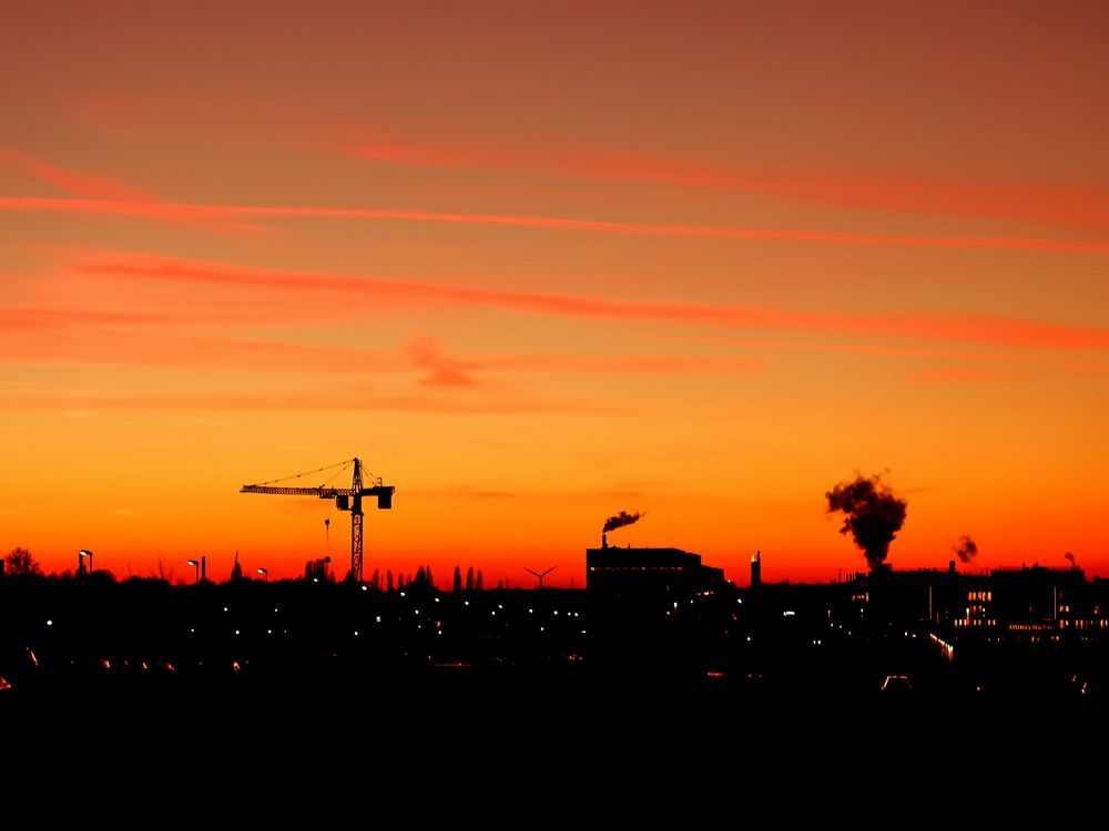 Sonnenuntergang Stölting Harbor in Gelsenkirchen