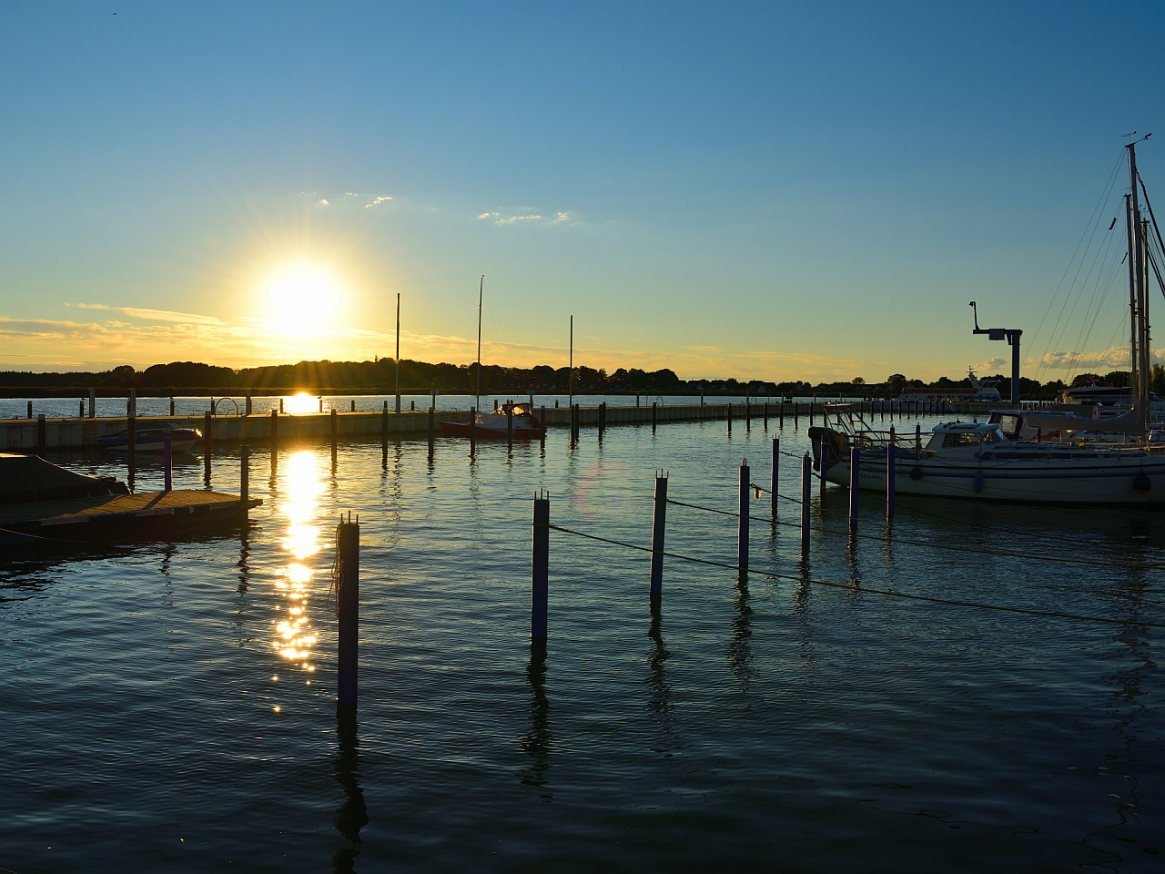 Sonnenuntergang, Sunset,   puesta de sol, Achterwasser, Usedom 1