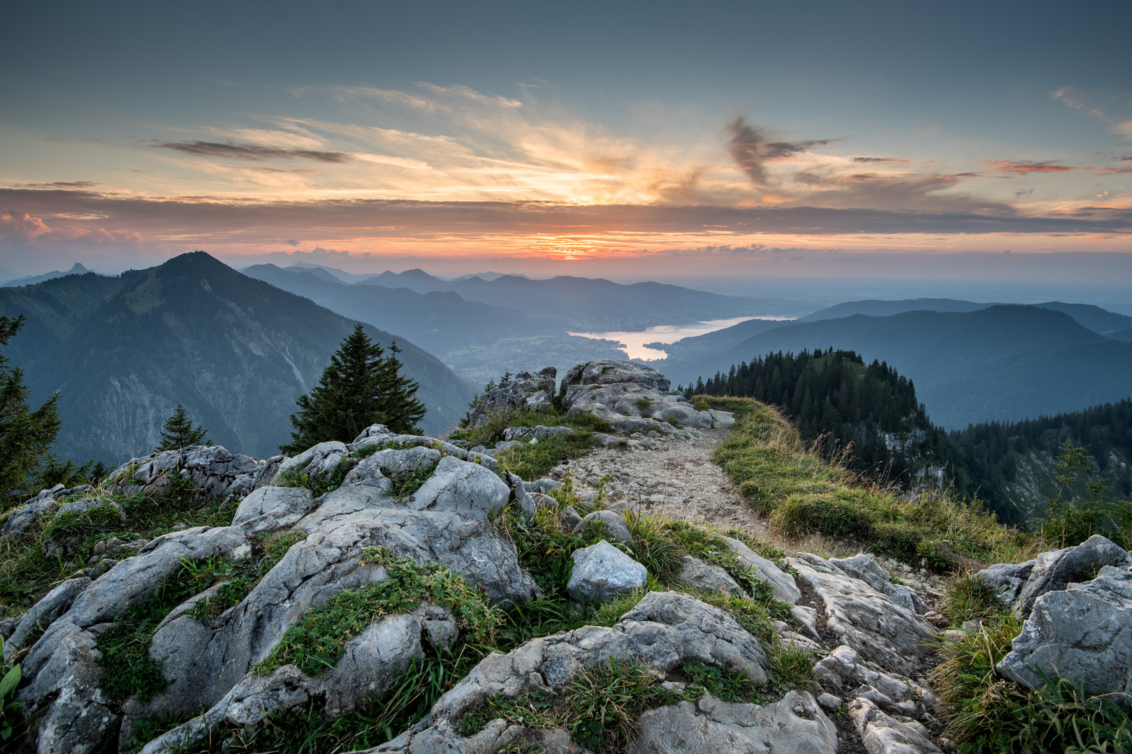 Sonnenuntergang Tegernsee von Bodenschneid