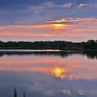 Sonnenuntergang Tonstichlandschaft Zehdenick, nördlich von Berlin