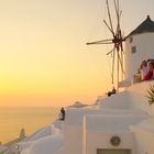Sonnenuntergang-Tourismus auf Santorin