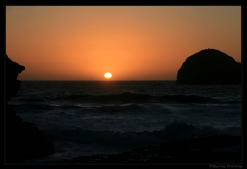 Sonnenuntergang Trebarwith Strand, Cornwall UK