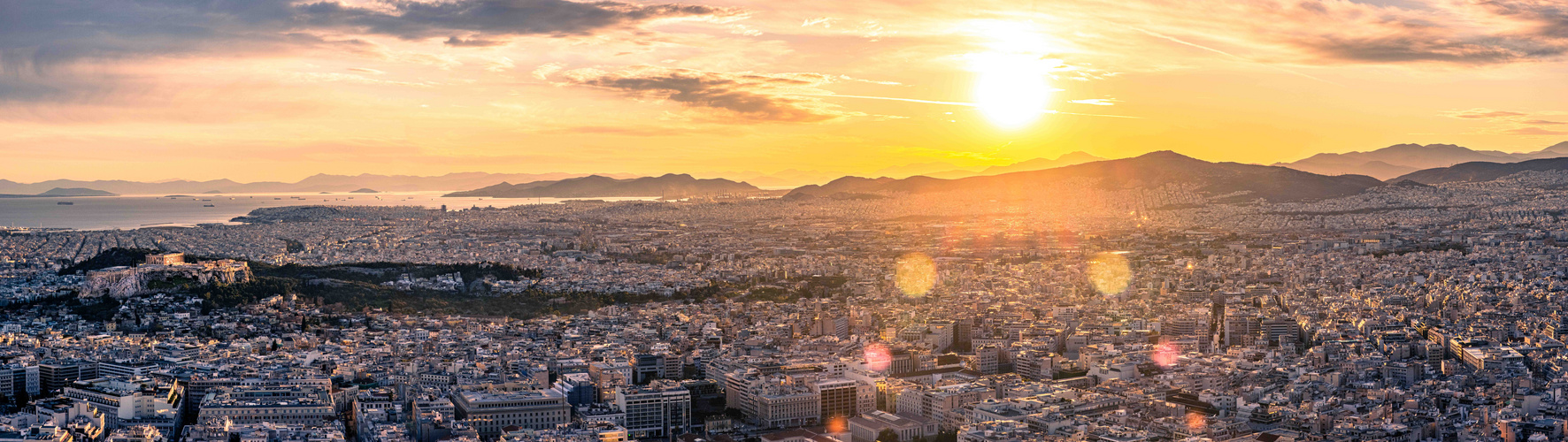Sonnenuntergang über Athen