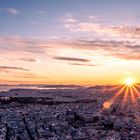 Sonnenuntergang über Athen mit Akropolis