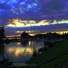 Sonnenuntergang über Au an der Donau