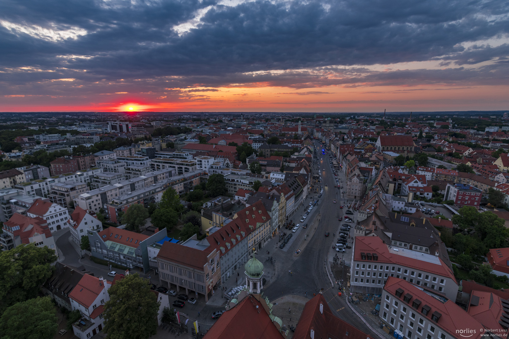 Sonnenuntergang über Augsburg