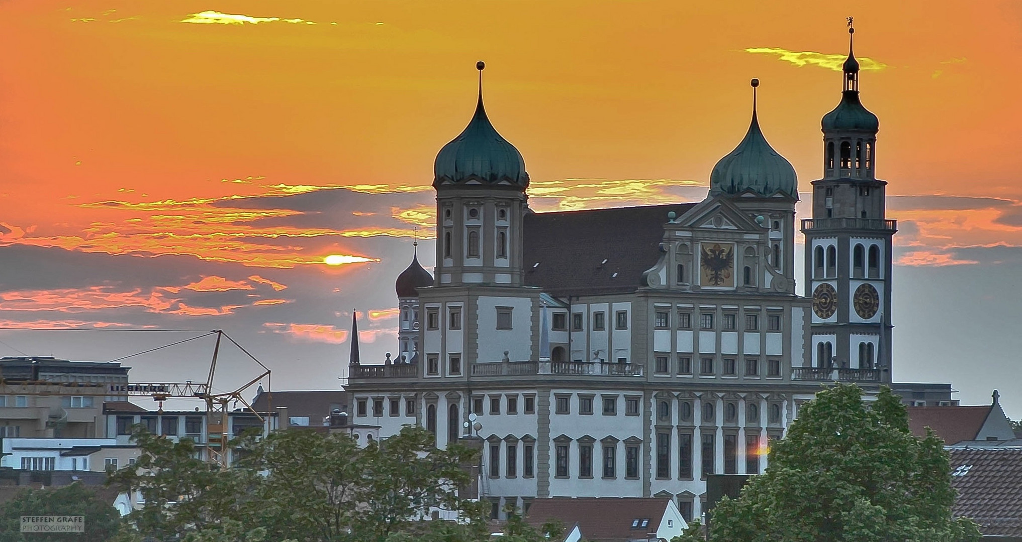 ,, Sonnenuntergang über Augsburg"