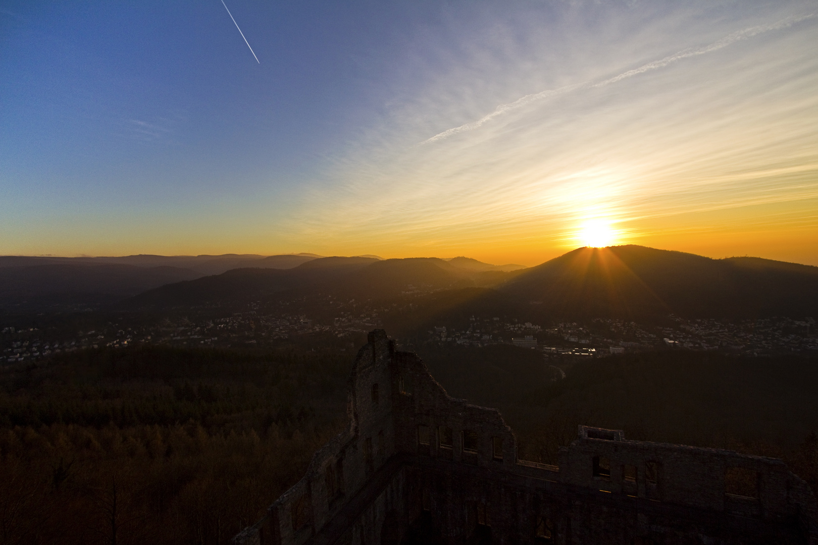 Sonnenuntergang über Baden Baden