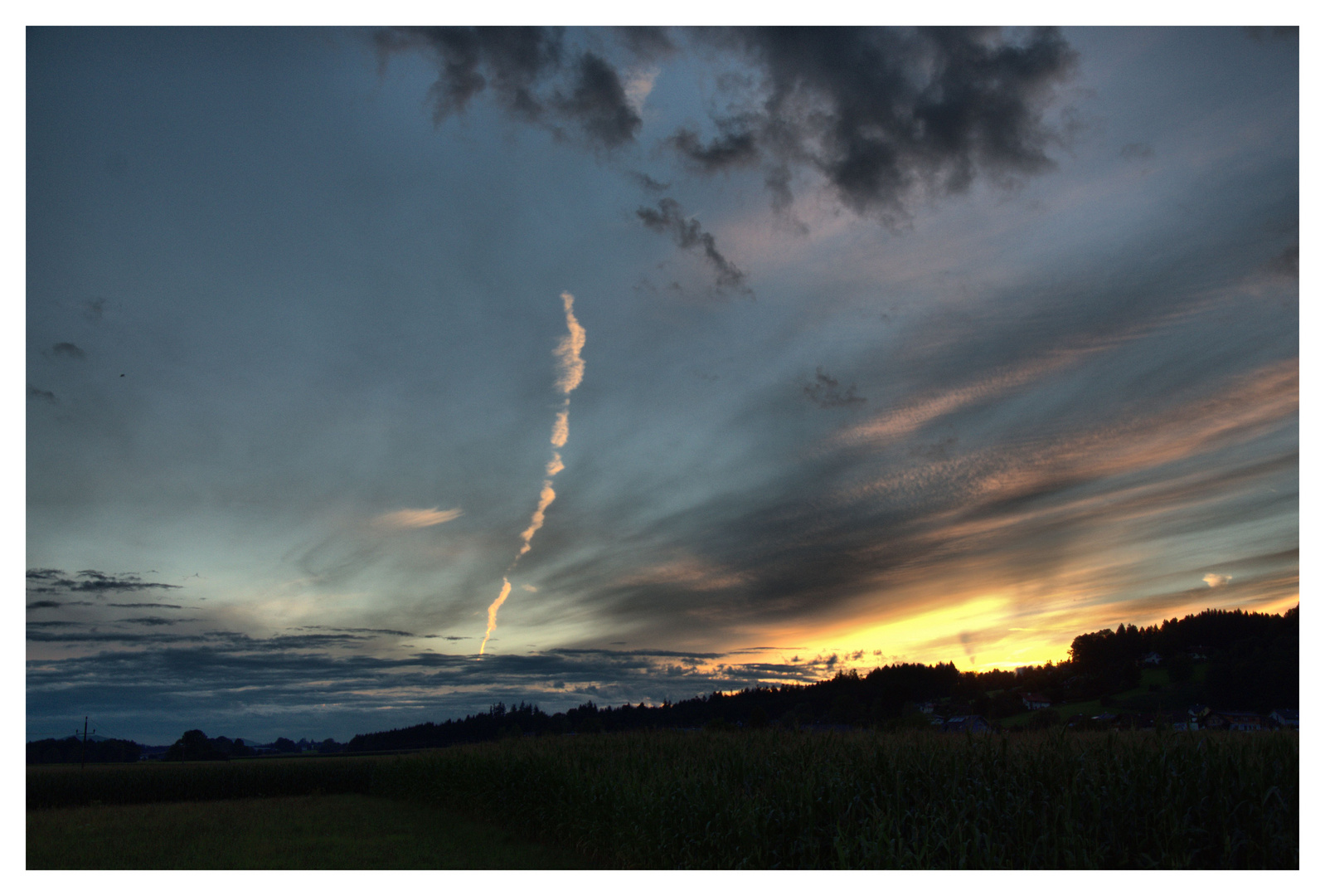 Sonnenuntergang über Bierbaum 26.08.2014