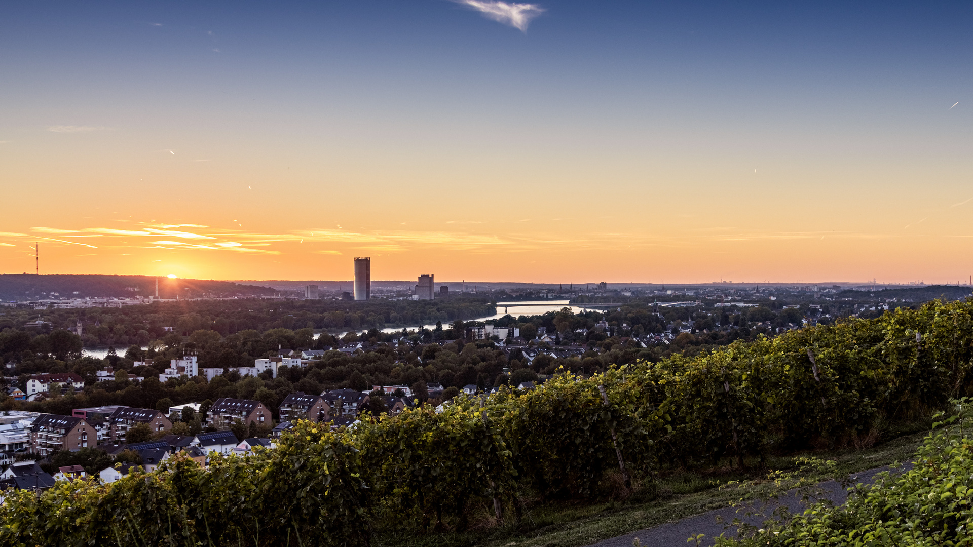 Sonnenuntergang über Bonn und der Köln-Bonner-Bucht