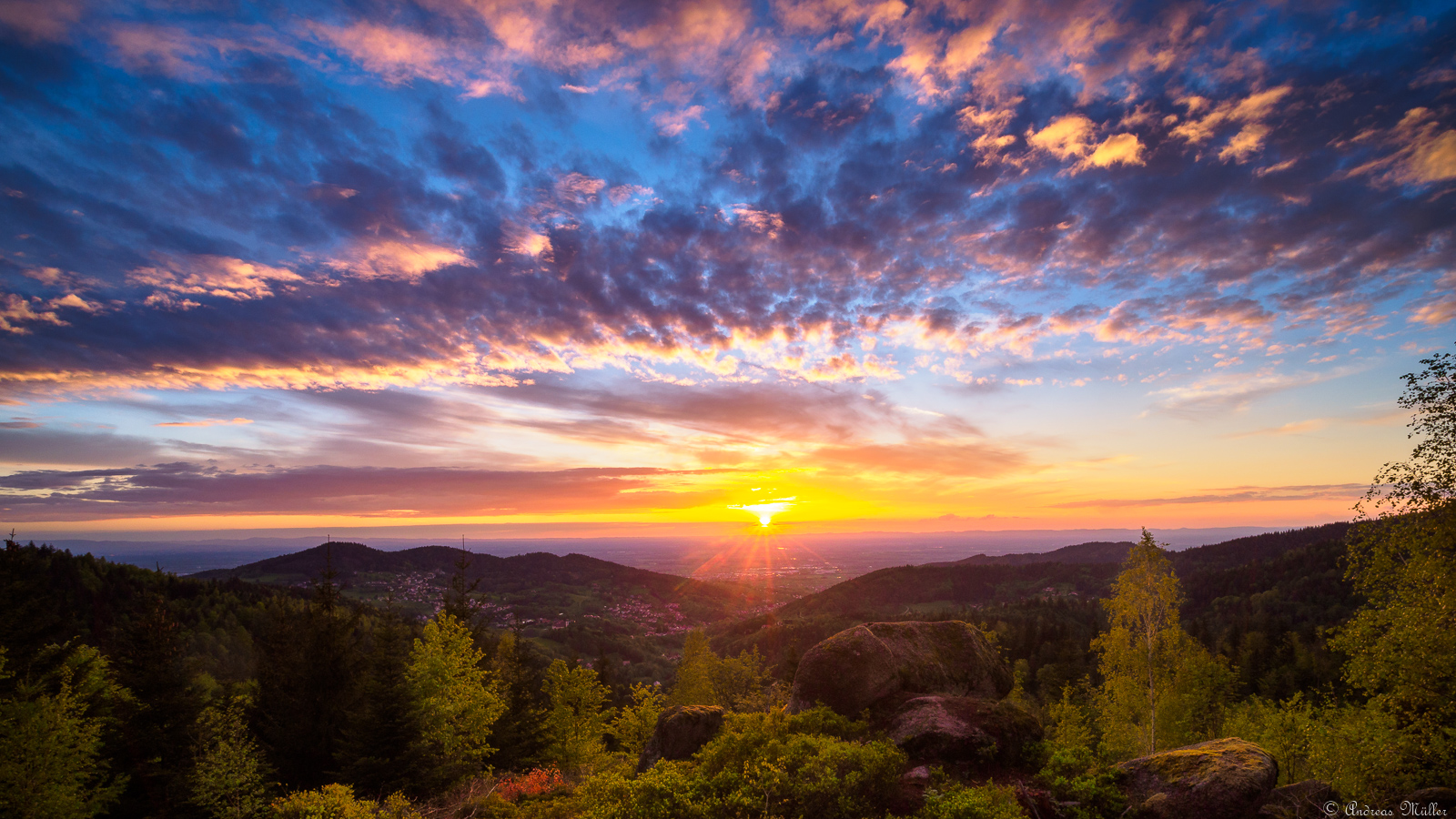 Sonnenuntergang über Bühlertal / Schwarzwald