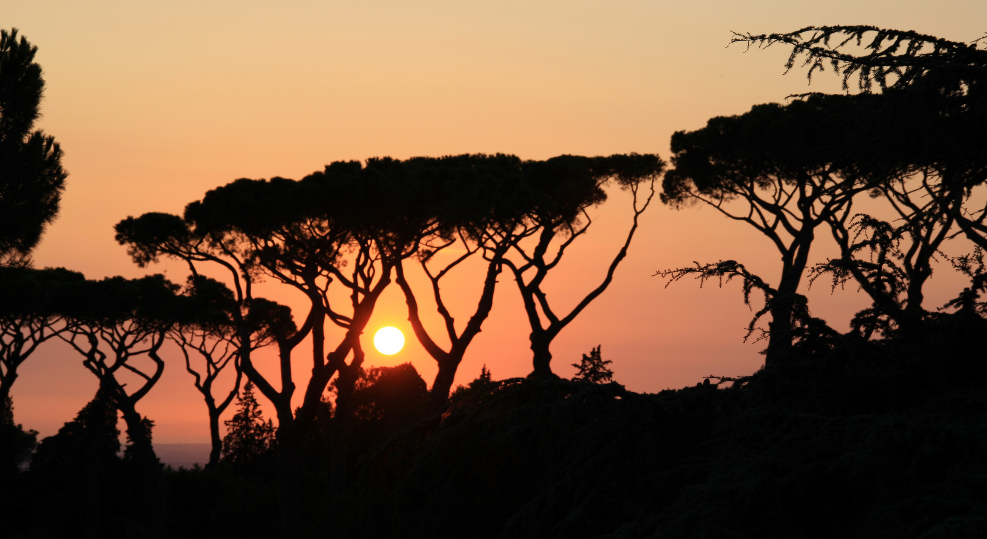 Sonnenuntergang über Castel Gandolfo