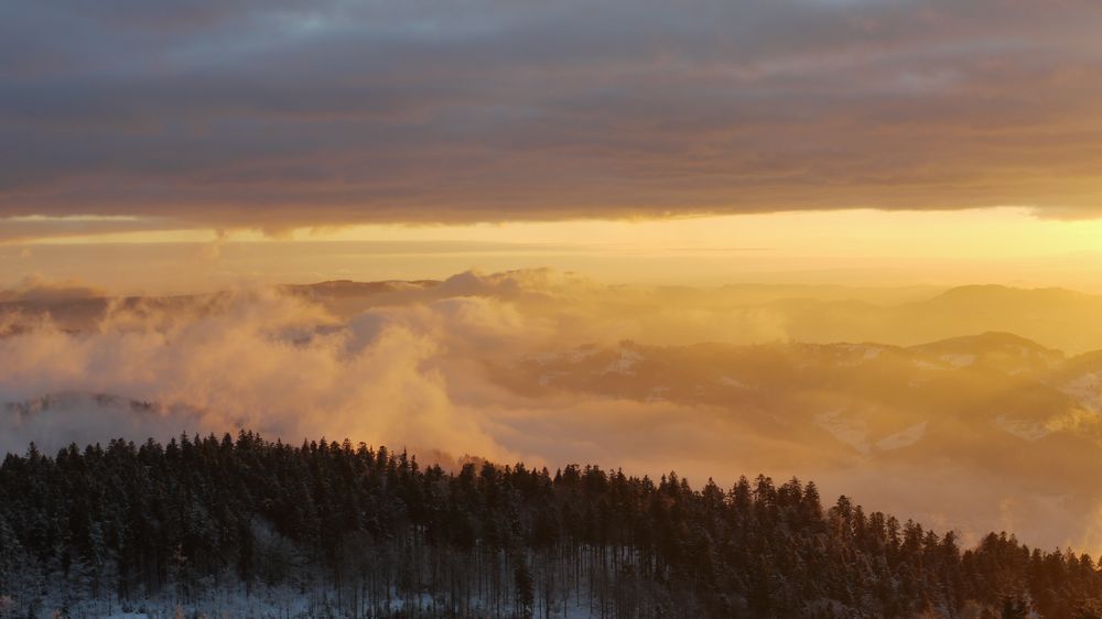 Sonnenuntergang über dem Achertal