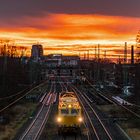 Sonnenuntergang über dem Bahnhof 