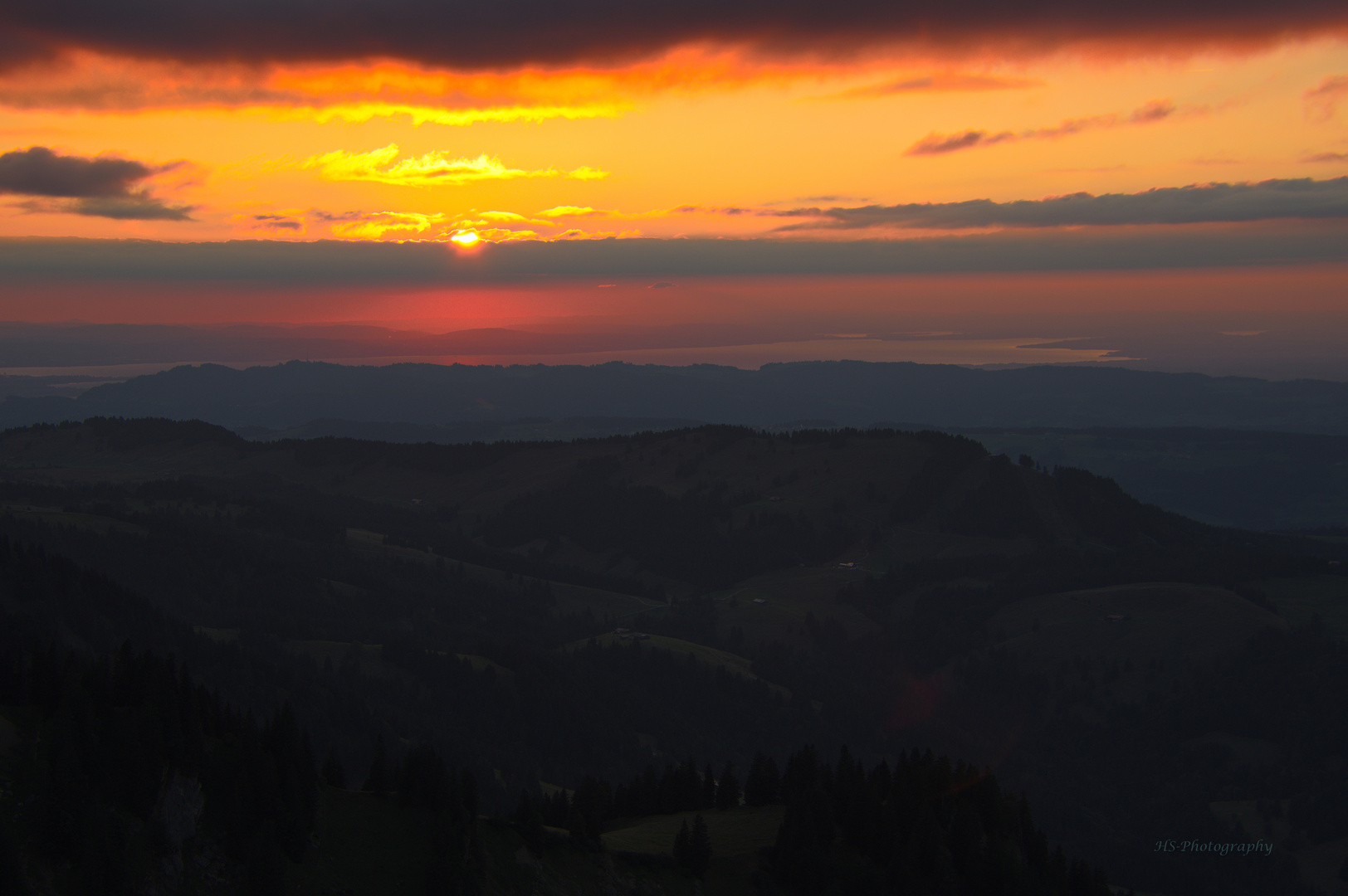 Sonnenuntergang über dem Bodensee