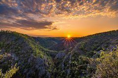 Sonnenuntergang über dem Bodetal