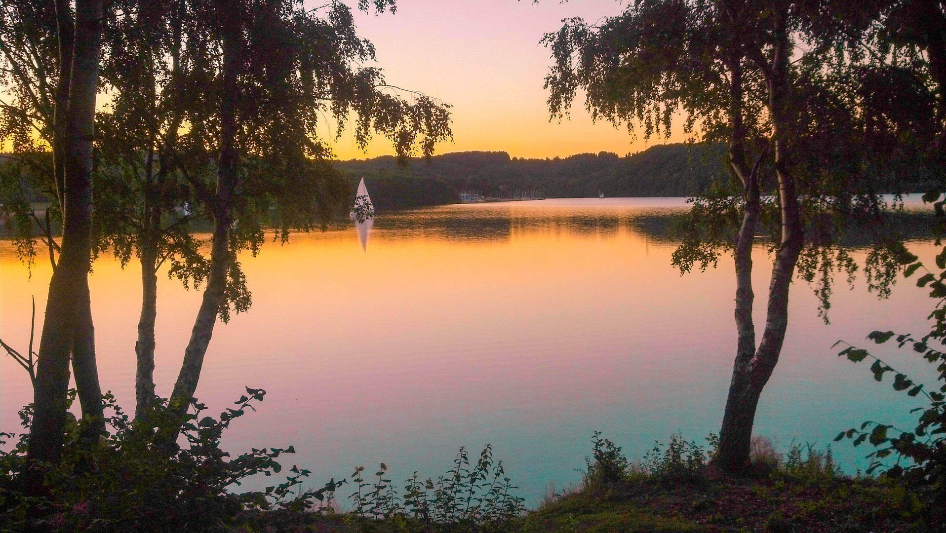 Sonnenuntergang über dem Bostalsee