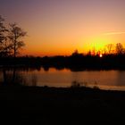 Sonnenuntergang über dem Detmeroder Teich in Wolfsburg am 28.03.2020