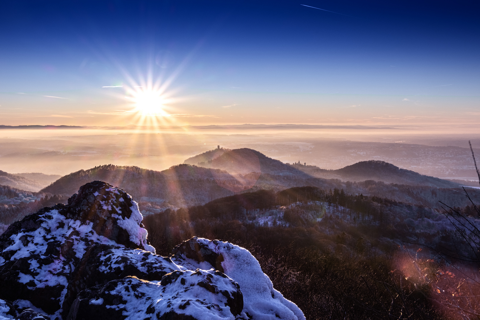 Sonnenuntergang über dem Drachenfels