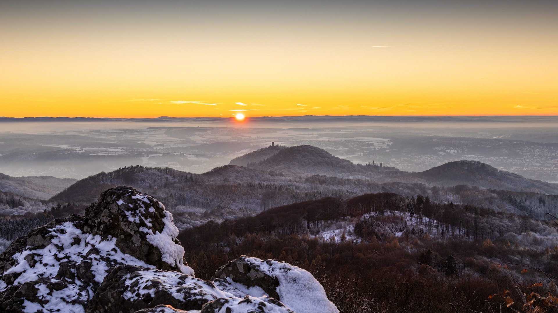 Sonnenuntergang über dem Drachenfels