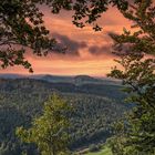 Sonnenuntergang über dem Elbsandsteingebirge