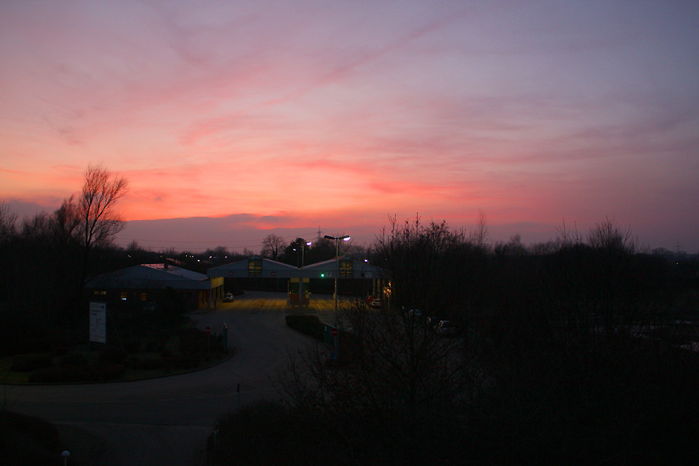 Sonnenuntergang über dem Entsorgungszentrum Schaumburg
