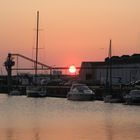 Sonnenuntergang über dem Fischereihafen, Bremerhaven