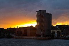 Sonnenuntergang über dem Fischmarkt