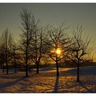 Sonnenuntergang über dem Golfplatz