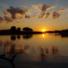 Sonnenuntergang über dem Hitdorfer Hafen