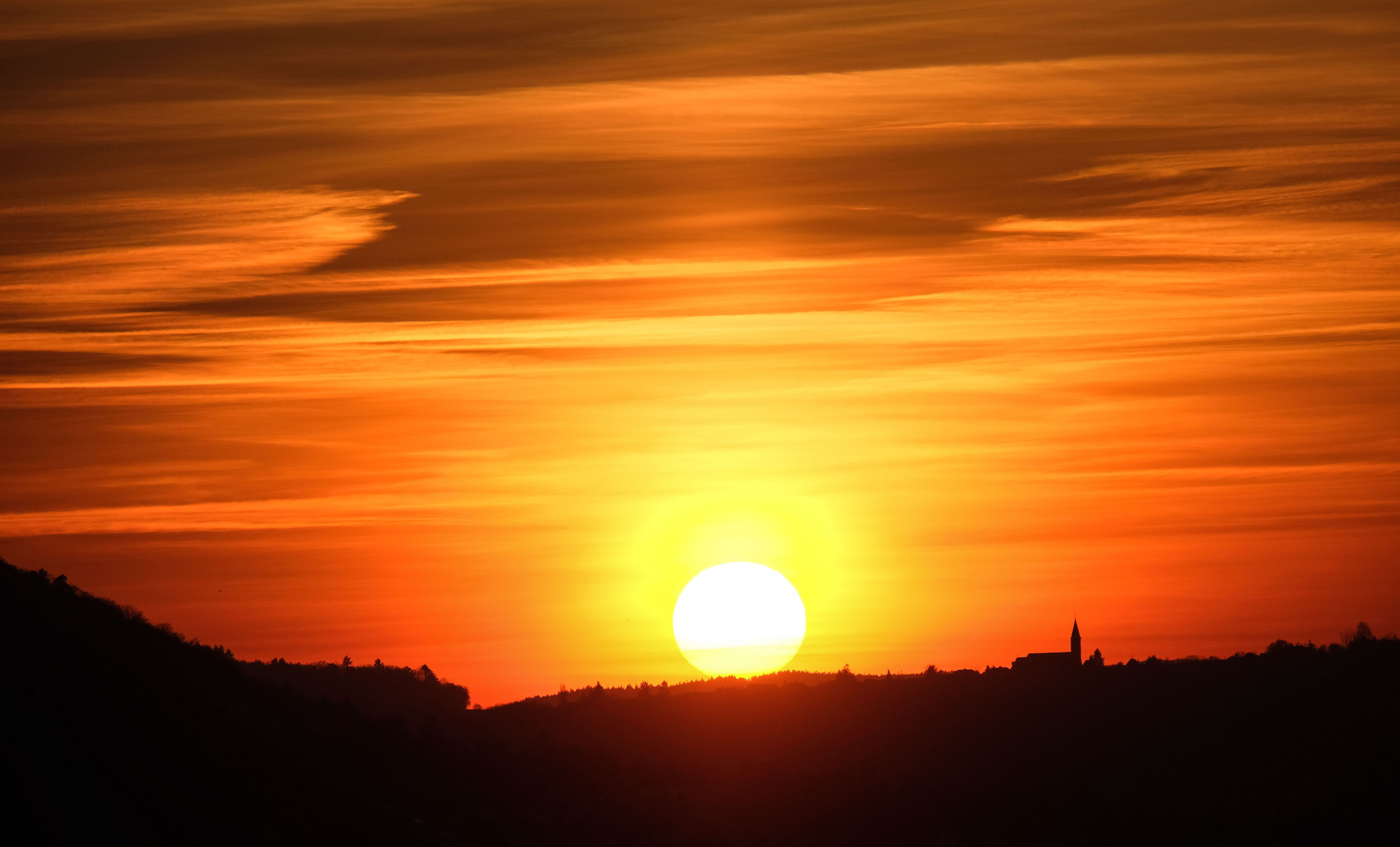 Sonnenuntergang über dem Hunsrück