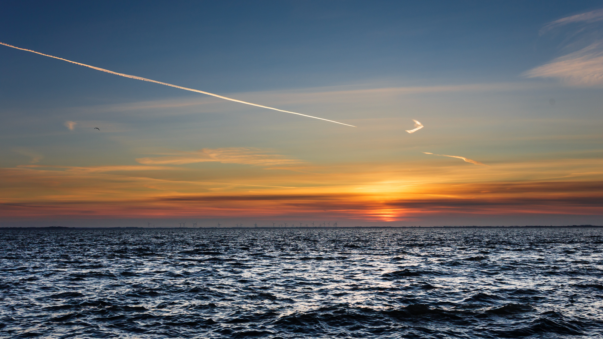 Sonnenuntergang über dem Jadebusen