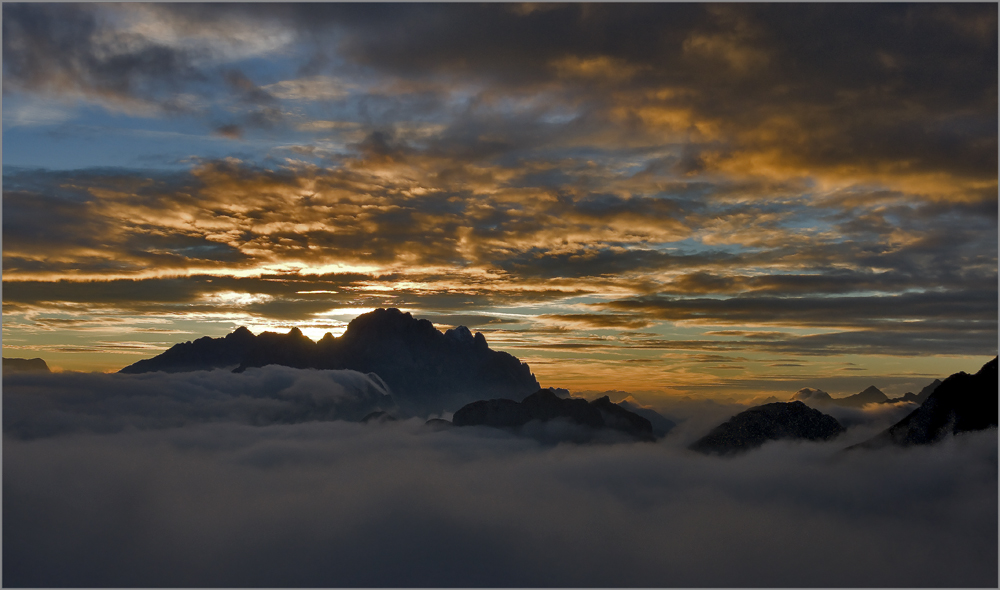 Sonnenuntergang über dem Jof di Montasio