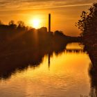 Sonnenuntergang über dem Kanal