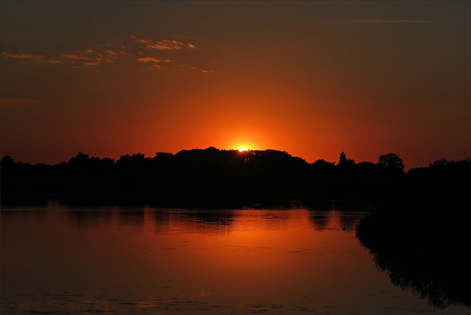 Sonnenuntergang über dem Kleinen Plöner See im August 2016