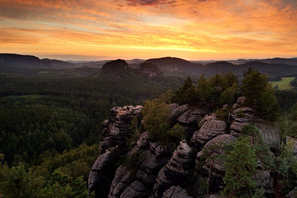 Sonnenuntergang über dem Kleinen Zschand